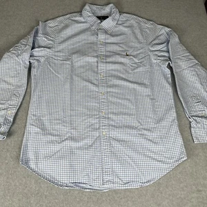 Men’s Large Ralph Lauren Light Blue /White Checked Button Down Shirt - Picture 1 of 9