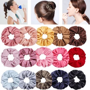 1Pcs Simple Solid Color Single Crystal Elastic Hair Bands Hair Ring Rubber Ba ❀ - Picture 1 of 53