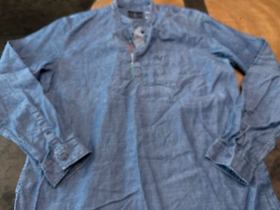 ALLEN SOLLY EMBROIDERED DENIM TUNIC MENS SZ 42 - Image 1 of 4