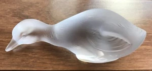 BACCARAT Frosted Crystal HUNTING DUCK FIGURINE (762512) 5.25"  Long WITH BOX - Picture 1 of 2