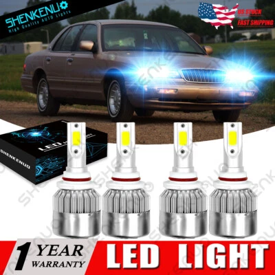 Combo de faros LED altos y bajos azul hielo para Mercury Grand Marquis 1995-1997 Foto 1 de 4