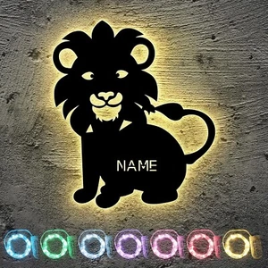 Personalisierte Löwe Wandlampe Wandleuchte, Schlummerlicht, Wandlicht - Bild 1 von 12