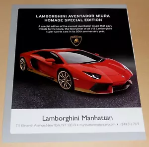 LAMBORGHINI AVENTADOR MIURA HOMAGE SPECIAL -ADVERTISEMENT 2017 - Picture 1 of 1