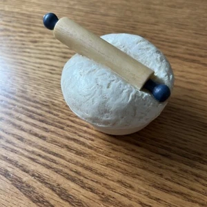 Longaberger Collectors Club Miniature Mixing Bowl Accessory Dough With Roller - Picture 1 of 9