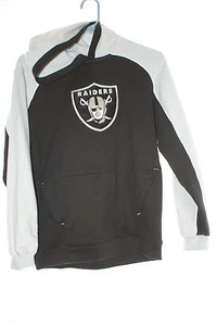 OAKLAND RAIDERS FOOTBALL HOODIE / SWEATSHIRT - Reebok Youth Large Black / Grey - Picture 1 of 8