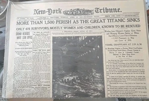 Vintage Replica NY Tribune Newspaper April 16, 1912 The Titanic Sinking 14 Pgs - Picture 1 of 7