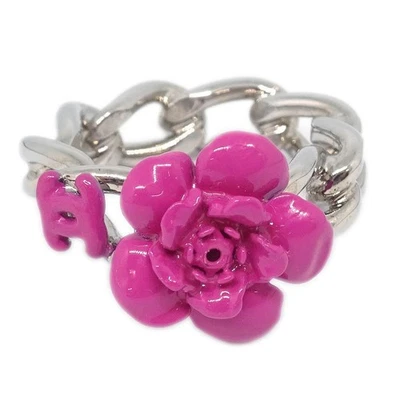 Chanel Ring Silver Camellia #53 04P 166208 - Image 1 of 4