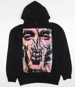 2Pac Herren Schwarz XS Pullover Hoodie Grafikdruck Musik Kapuzenpullover - Bild 1 von 12
