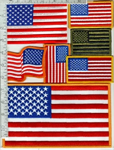 USAF patch - Set of 7 embroidered uniform USA Flags - Picture 1 of 1