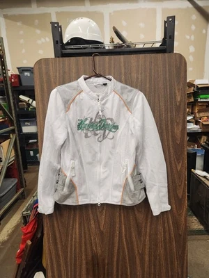Woman's Harley Davidson white mesh writing jacket - Image 1 of 4