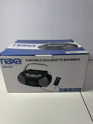 Boombox CD portátil Naxa NPB-268 - plateado/negro Foto 1 de 4