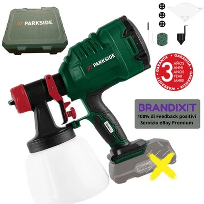 Pistola per verniciare PARKSIDE PFSA 20-Li B2 1200 ml + Accessori + Valigietta - Immagine 1 di 4