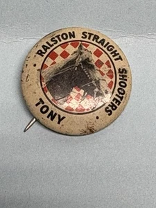 JA4114 1946 Horse TonyTom Mix Straight Shooters pinback button Ralston Cereal - Picture 1 of 6