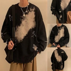 Men's Stylish O Neck Knit Sweater with Tie Dye Pattern for Casual Days - Picture 1 of 52