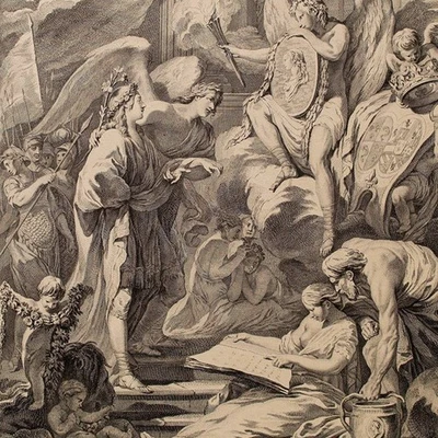 Jacques-Philippe Le Bas Hochzeit des Dauphin Ludwig XVI. Orig Kupferstich 18 Jhd - Bild 1 von 3