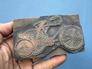 ✨Barn Find✨ Antique Early 1900s Brass Print Block Bicycle W/ Smith Motor Wheel - Picture 1 of 20
