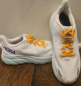 Zapatillas blancas Hoka One Clifton 8 para hombre 7 (7D) (mujer 8,5) 1119394 BDBW leer* - Imagen 1 de 20