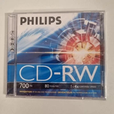 💿 Philips CD-RW 80 Rewritable 1-4x Multispeed 700MB 80min Sealed Fast Dispatch - Image 1 of 2