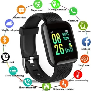 Waterproof Smart Watch Men Women Heart Rate Step Fitness Tracker For iOS Android - Picture 1 of 21