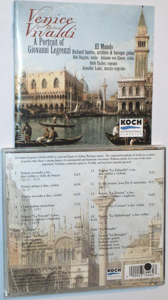 Giovanni LEGRENZI: La Forni suite, La Benaglia suite, Trio Sonatas, Cantatas OOP Foto 1 de 1