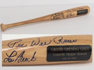 PEE WEE REESE and LOU BROCK Signed Commerative Mini Baseball Bat 7.16.1996 JSA - Picture 1 of 1