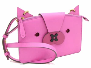 ANYA HINDMARCH Fox Crossbody Pouch Cat Clutch Bubblegum Pink Orig $695 - Picture 1 of 13