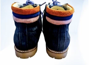 Mini Biden Blue Suede Hiking Boots Women Size 7.5 - New! - Picture 1 of 6