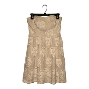Teeze Me Womens strapless dress size 9 Lined Lace Flowers Mini - Picture 1 of 6