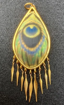 Alexis Bittar peacock lucite pendant - Image 1 of 2