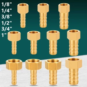 Messing Schlauchverbinder Innengewinde Schlauchnippel 1/8"1/4" 3/8" 1/2" 3/4" 1" - Picture 1 of 39