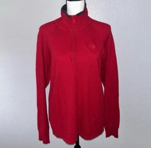 The North Face Red Quarter Zip Wool Sweater Men’s Size Small - Picture 1 of 4