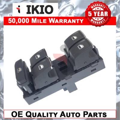 Ikio Right Master Power Electric Window Switch Fits VW Seat Skoda Leon 2013-2018 - Image 1 of 4
