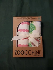 Zoocchini Receiving Blankets 2 Flannel Baby Receiving Blankets 40”x40” Brand New - Picture 1 of 4