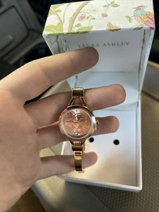 Laura Ashley Women's Metal Thin Bangle Floral Dial Watch Comes in A Gift Box - Picture 1 of 3