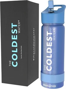 Coldest Sports Water Bottle with Straw Lid Vacuum Insulated Stainless Steel - Picture 1 of 7