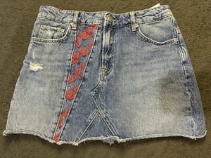 Pepe Archive Denim Mini Skirt- Size Medium Distressed - Picture 1 of 6