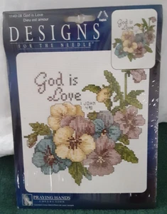Janlynn 1149-08 GOD IS LOVE Punto croce contato progetto artigianale da cucire (H) - Foto 1 di 3