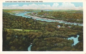 Postcard Massachusetts Cape Cod Canal from Fire Tower 1920s Unused - Picture 1 of 1