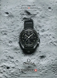 OMEGA WATCH MAGAZIN Promo Anzeige #127 ORIGINAL 2024 grau MISSION TO THE MOON - Bild 1 von 2