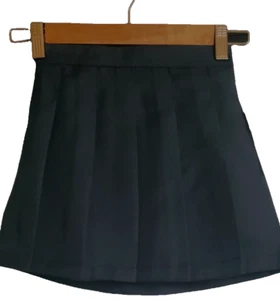 IZOD Uniform School Girls Size 6 Skirt 2 Piece Under Shorts Pleated Elastic Navy - Picture 1 of 5