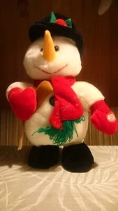 Schneemann mit Musik, Sprach und Lauffunktion, 31 cm hoch, Batterien erf. - Bild 1 von 5
