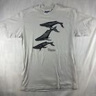 T-shirt Humpback Whales z pojedynczym haftem rozmiar L metka Hanes
