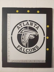 Stencil personalizzato rotondo Atlanta Falcons 8,5" x 11" SPEDIZIONE GRATUITA VELOCE - Foto 1 di 2