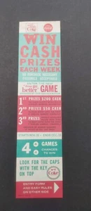 Rare 1960s Original "THINGS GO BETTER" Game Card Win Cash Prizes Each Week Soda - Picture 1 of 3