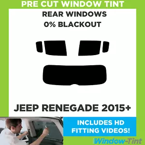For Jeep Renegade 2015+ Pre Cut Window Tint Rear 0% Blackout Film - Picture 1 of 10