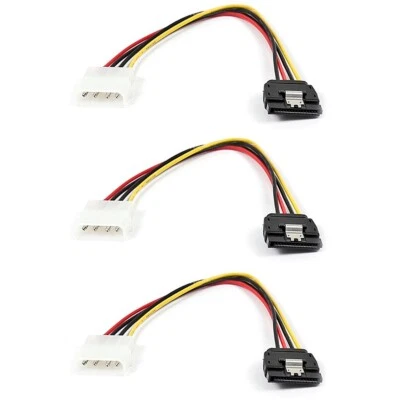 3 Pcs SATA Serial ATA 15-Pin Female to Molex 4-Pin Male HDD Drive Power Cable - Image 1 of 3