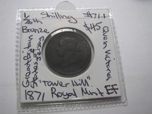 1871 Great Britain 1/26th Shilling States of Jersey Great Britain Coin  #71.1 - Bild 1 von 5