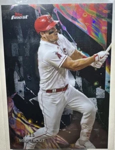 2024 Topps Finest #101 Mike Trout Black #9/15 Uncommon LA Angels - Picture 1 of 2