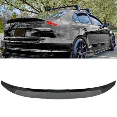 For Car Sedan Adjustable Rear Spoiler Lip Trunk Roof Tail Wing Universal Black  - Image 1 of 4
