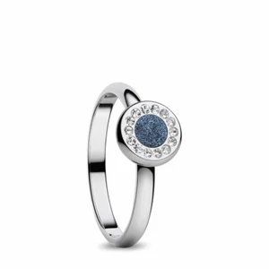 BERING Ring schmal Innenring 577-17-X1 mit Steinen Farbe Silber Sparkling Blau - Picture 1 of 10